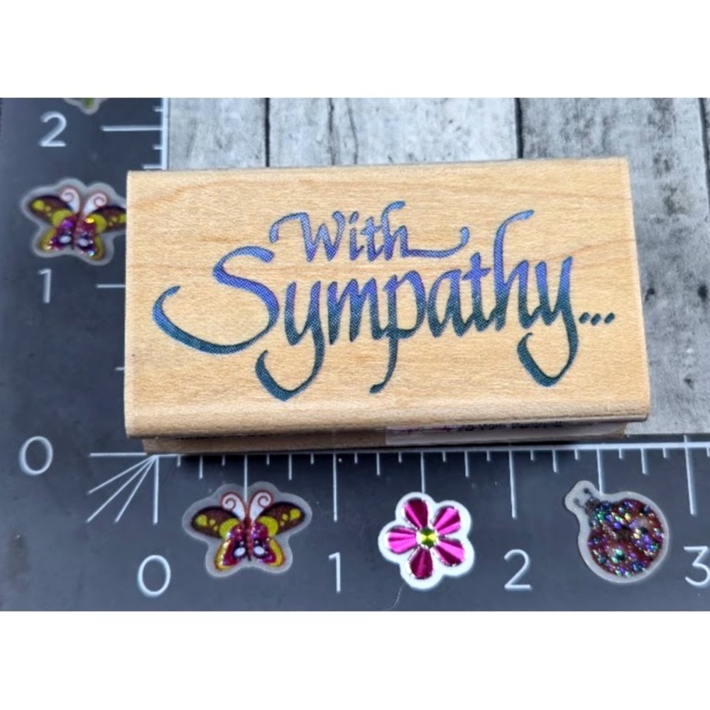 Stampendous With Sympathy L015 1995 Rubber Stamp Wood #S95